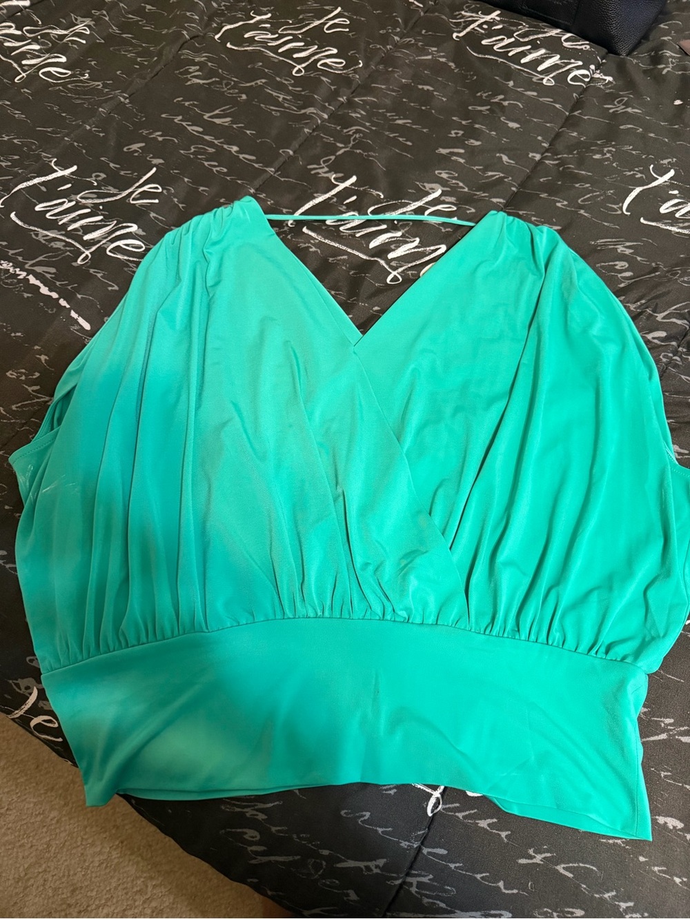 INC International Concepts Emerald Green V-Neck Draped Camisole